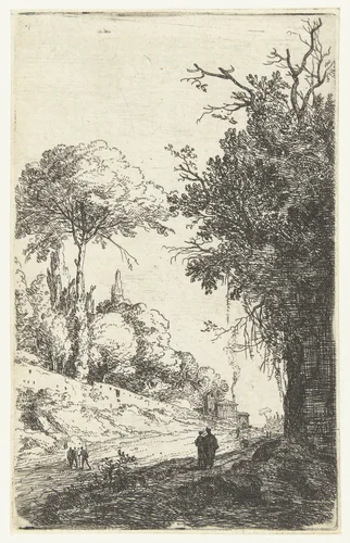 Via Flaminia nabij Rome by Bartholomeus Breenbergh, print, 1639-1640