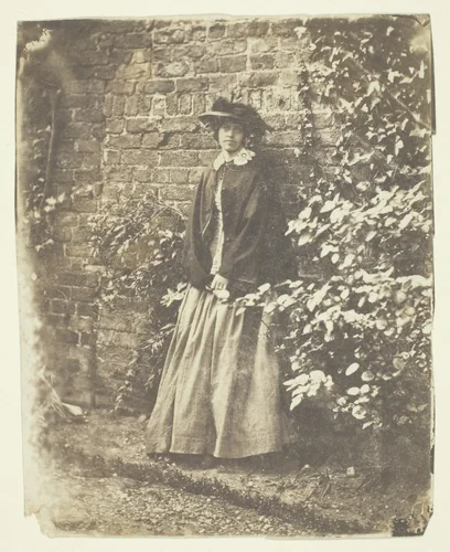 Mrs. Craik Leaning Against Wall and Bushes by Benjamin Mulock, photograph, 1848-1860