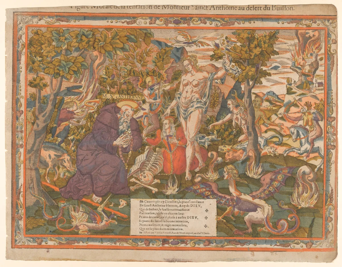 The Temptation of St. Anthony by anonymous, print, 1555-1560