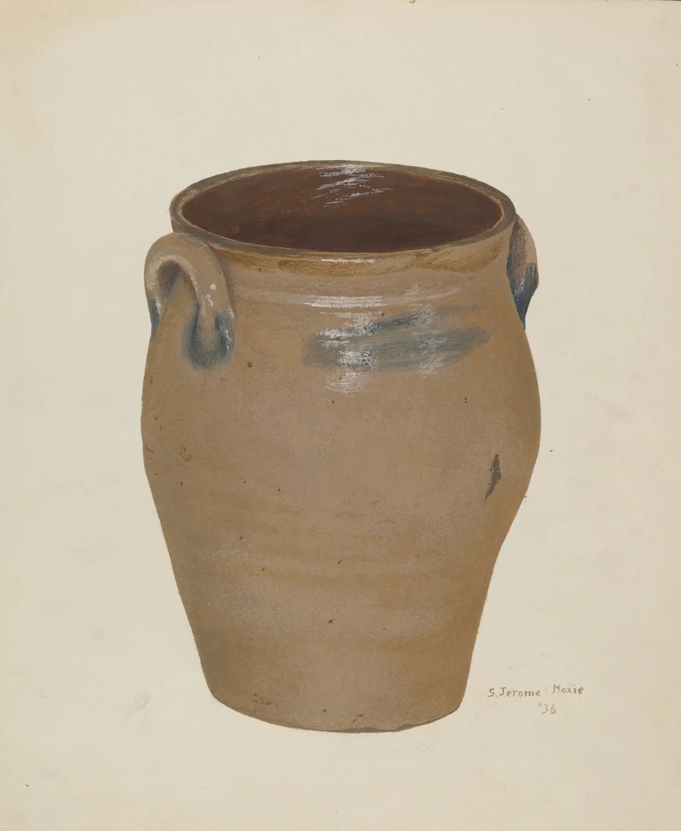 Two Handled Preserve Crock by Jerome Hoxie, index of american design, 1936