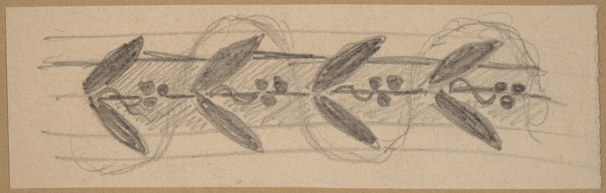 Study for a Border Design by Charles Sprague Pearce, drawing, 1890-1897