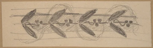 Study for a Border Design by Charles Sprague Pearce, drawing, 1890-1897
