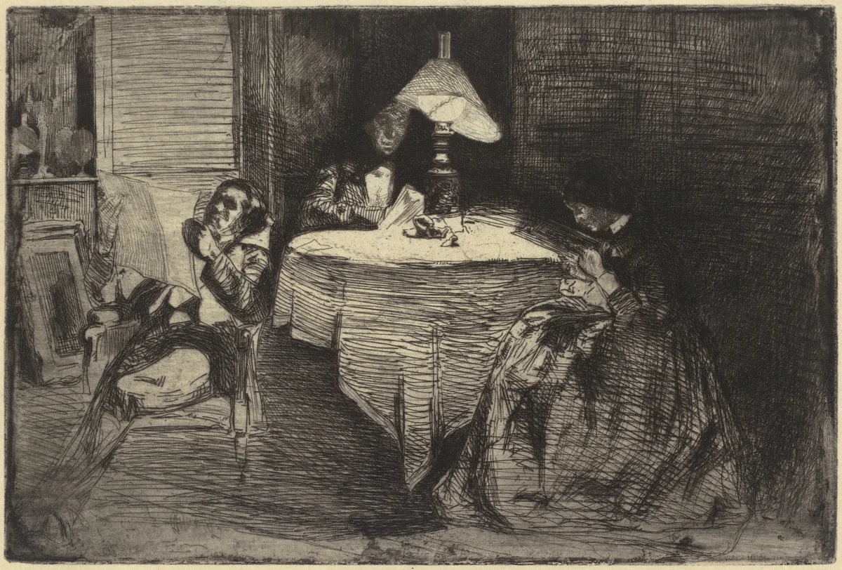 The Music-Room by James McNeill Whistler, print, 1858