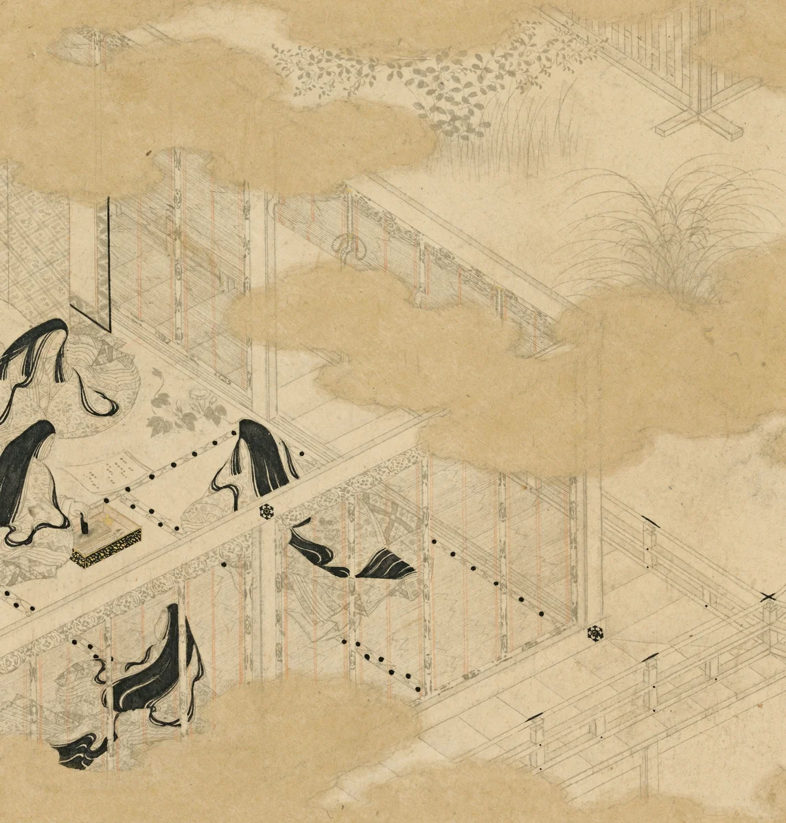 Albums of scenes from The Tale of Genji by Tosa Mitsunori, painting, 1600-1700