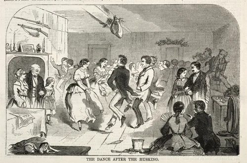 The Dance after the Husking by Winslow Homer, print, 1858
