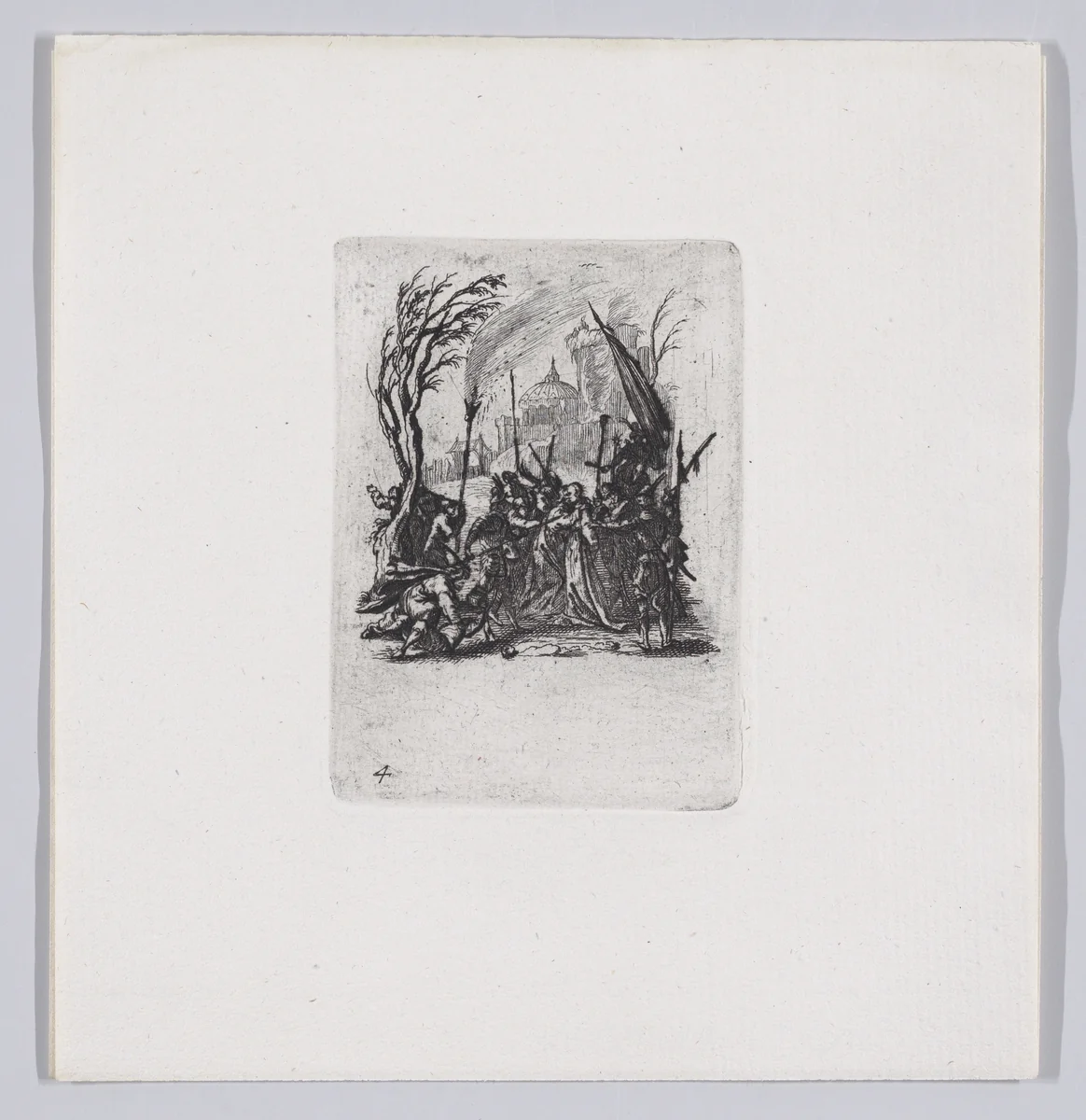 Reverse Copy of Jesus est Livré aux Juifs (Jesus is Delivered to the Jews), from La Petite Passion (The Little Passion) by anonymous, print, 1624-1700