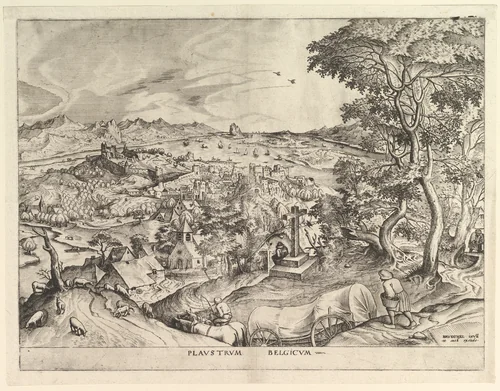 The Belgian Wagon (Plaustrum Belgicum), from "The Large Landscapes" by Johannes van Doetecum, print, 1550-1560
