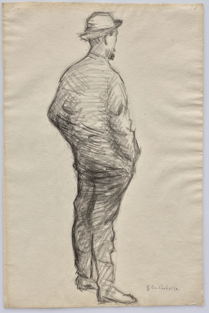 Study of a Man with Hands in His Pockets by Gustave Caillebotte, drawing, 1893