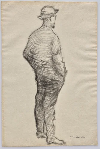 Study of a Man with Hands in His Pockets by Gustave Caillebotte, drawing, 1893