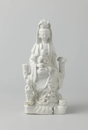 Seated Guanyin with a Child, Accompanied by the Dragon Daughter by anonymous, other, 1700-1749