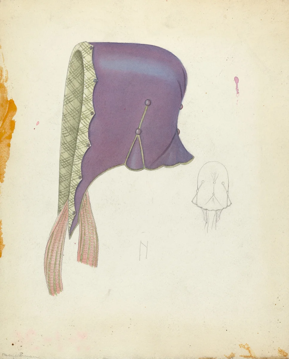 Bonnet by Bessie Forman, index of american design, 1937