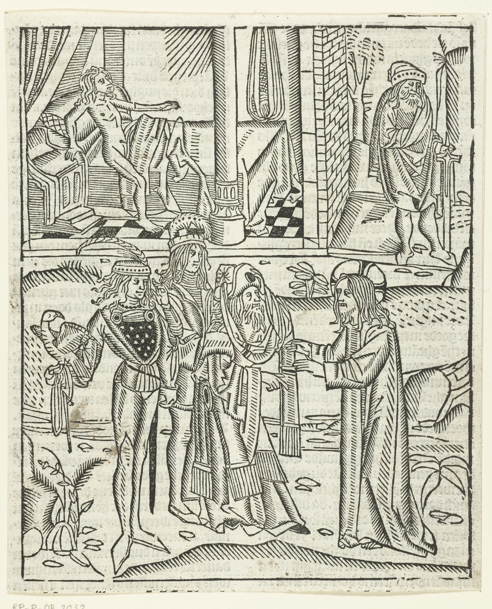 Christus geneest de knecht van de centurio van Kafarnaüm by Unknown, print, 1480-1500