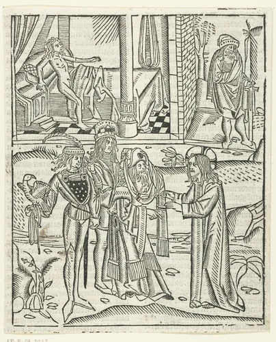 Christus geneest de knecht van de centurio van Kafarnaüm by Unknown, print, 1480-1500