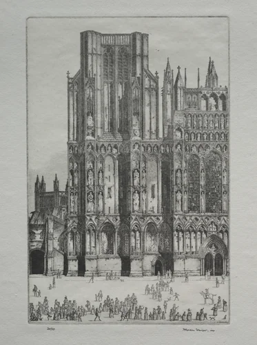 Wells Cathedral by Herbert Gordon Warlow, print
