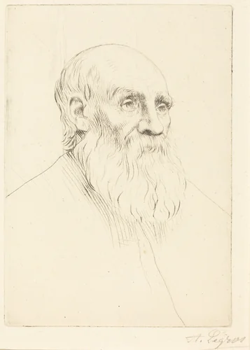 Head of an Old Man (Etude de tete) by Alphonse Legros, print, 1837-1911