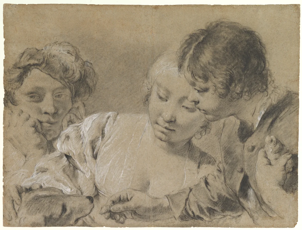 Feeding the Dog by Giovanni Battista Piazzetta, drawing, 1682-1754