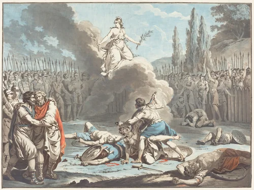 The Combat of the Horatii and the Curatii by Jean-François Janinet, print, 1783