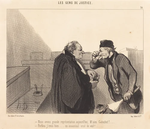 Nous avons grande représentation aujourd'hui by Honoré Daumier, print, 1847
