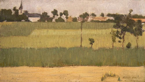 The Outskirts of a Village by Edmond François Aman-Jean, painting, 1875-1885