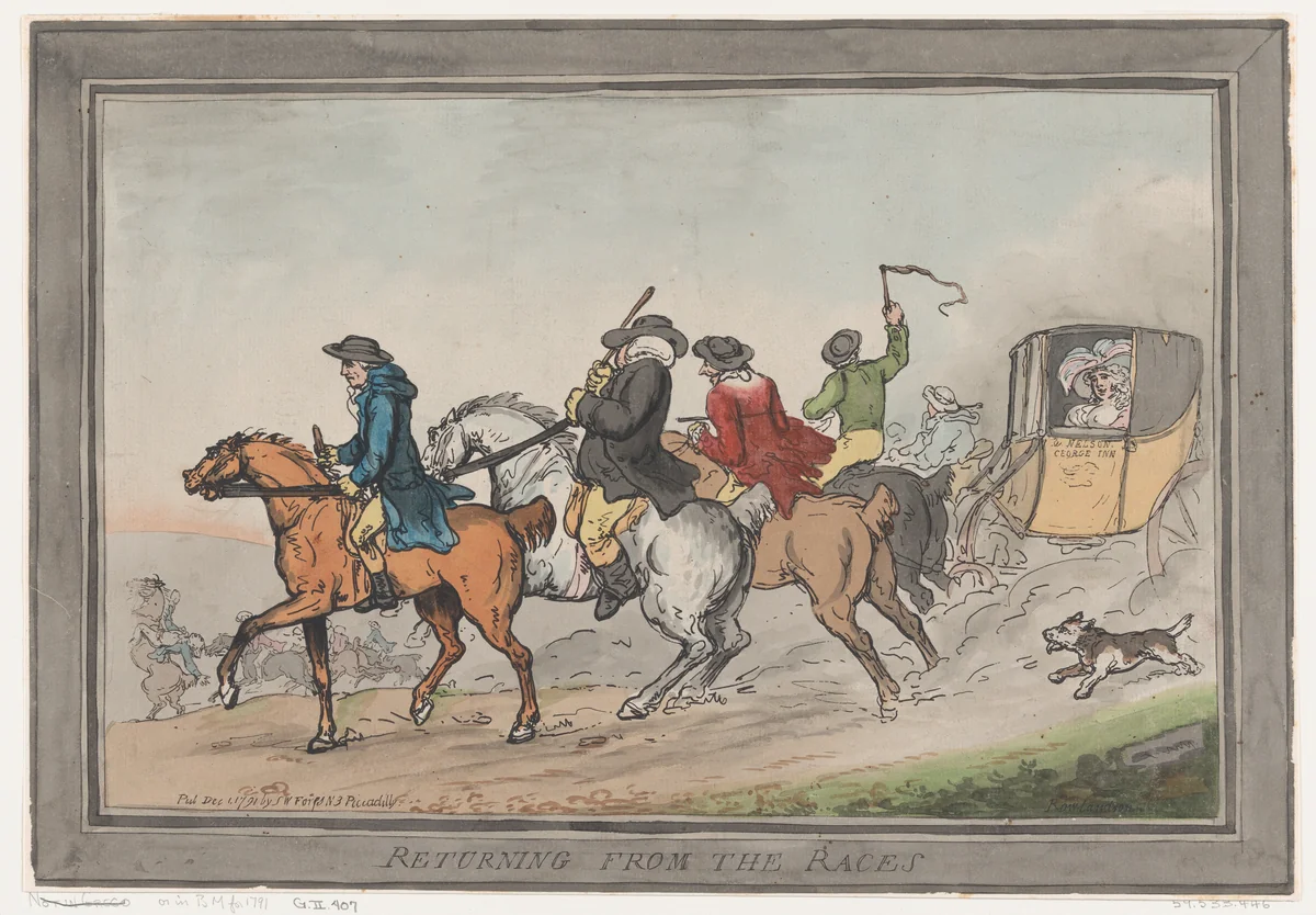 Returning from the Races by Thomas Rowlandson, print, 1791