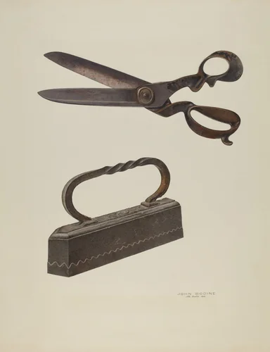 Tailor's Shears and Iron by John Bodine, index of american design, 1939