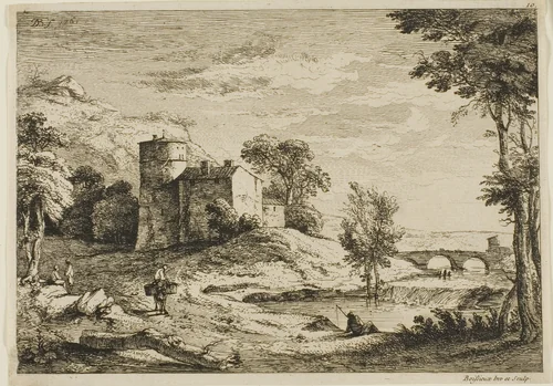 Peasant Riding on a Donkey by Jean Jacques de Boissieu, print, 1763