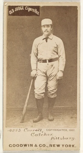 Frederick Herbert "Fred" Carroll, Catcher, Pittsburgh, from the Old Judge series (N172) for Old Judge Cigarettes by Goodwin & Company, photograph, 1887