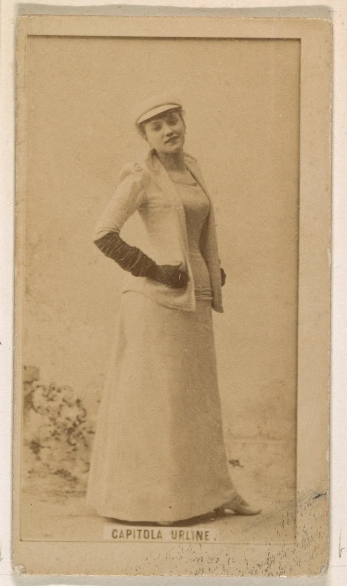 Capitola Urline, from the Actresses series (N245) issued by Kinney Brothers to promote Sweet Caporal Cigarettes by Kinney Brothers Tobacco Company, photograph, 1890