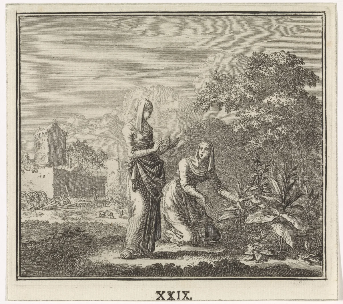Embleem: dauw by Jan Luyken, print, 1695-1705