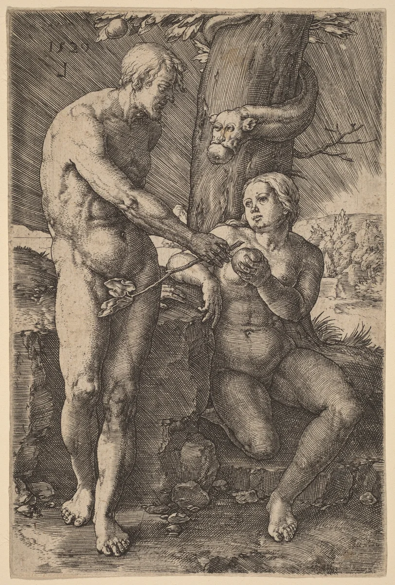 The Fall of Man by Lucas van Leyden, print, 1529