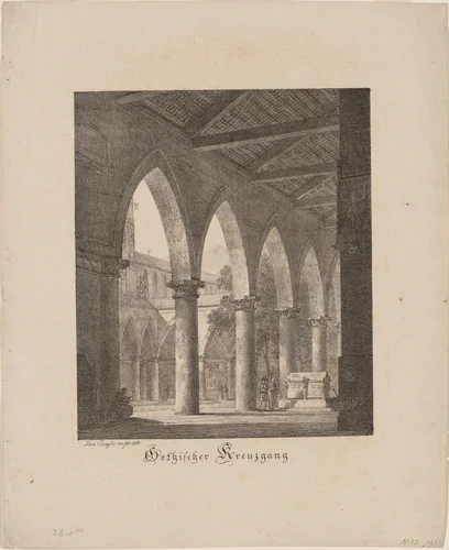 Gothischer Kreuzgang (Gothic Cloister) by Domenico Quaglio, print, 1808