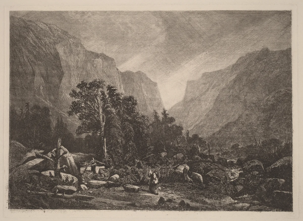 Couple by a Ruined House by Alexandre Calame, portfolio, 1838-1850