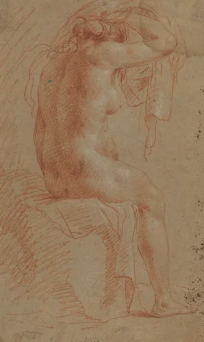Nude Female Figure [verso] by Italian 17th Century, drawing, 1600-1699