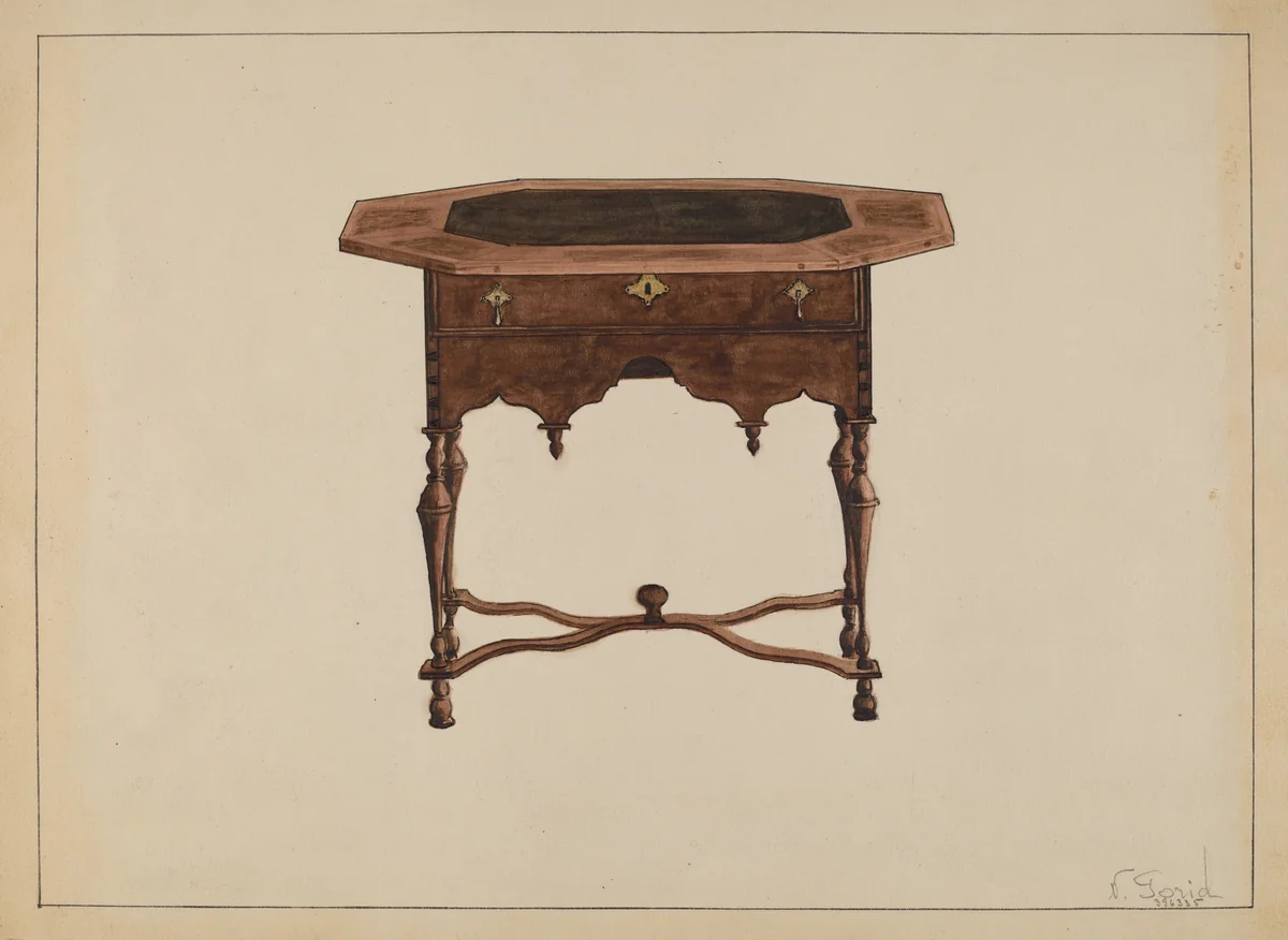 Tea Table by Nicholas Gorid, index of american design, 1936