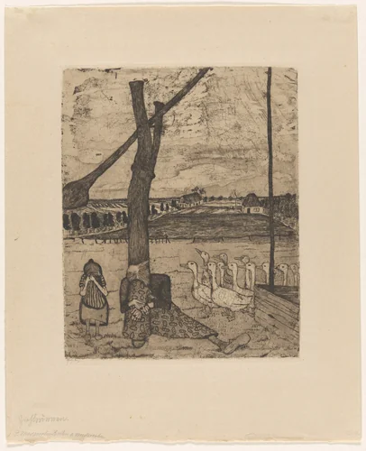 The Goose Girl (Die Gänsemagd) by Paula Modersohn-Becker, print, 1899