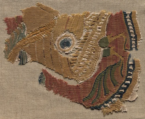 Fragmentary Roundel, Ornament from a Large Cloth by Unknown, textile, 800-999