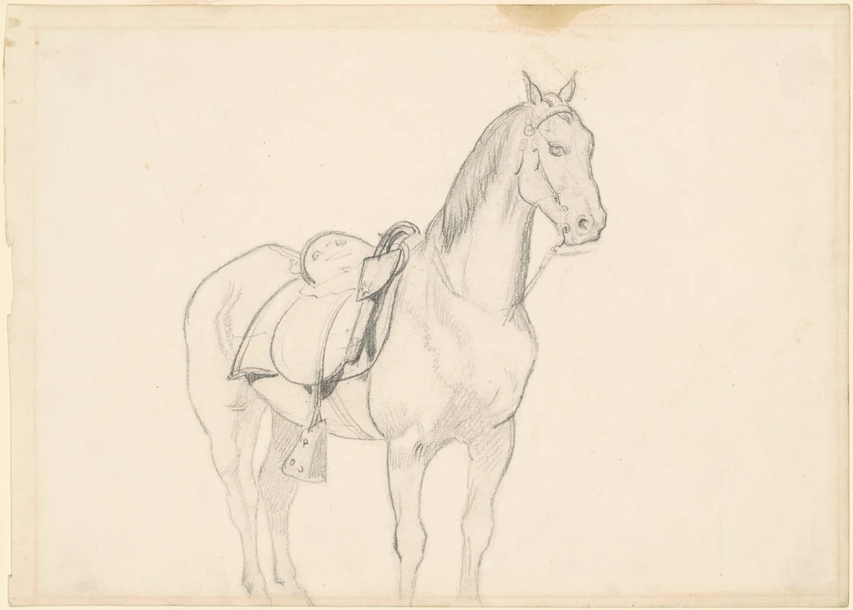 Horse by Emanuel Leutze, drawing, 1860-1869