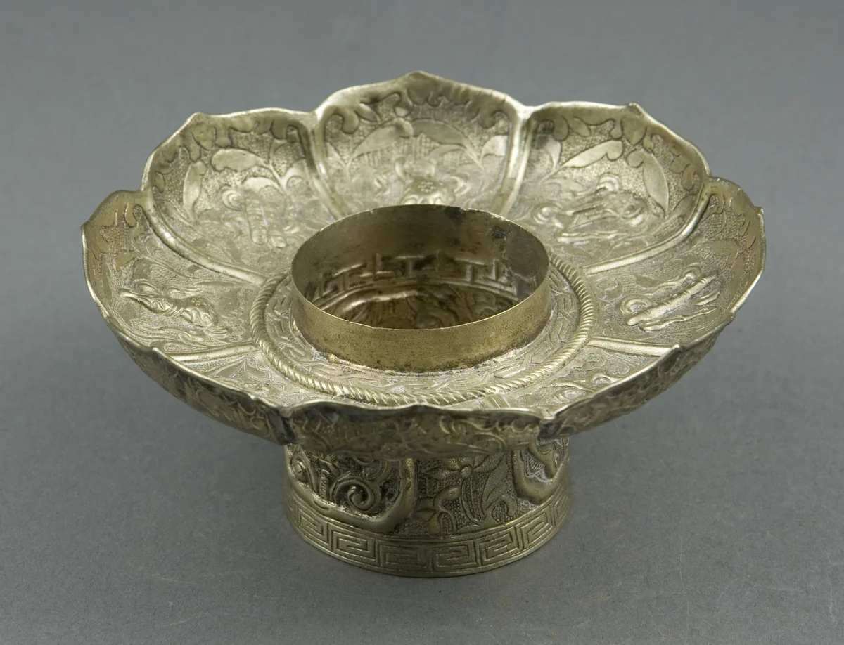 Lotus-Shaped Altar Bowl Stand by Tibet, other, 1701-1800