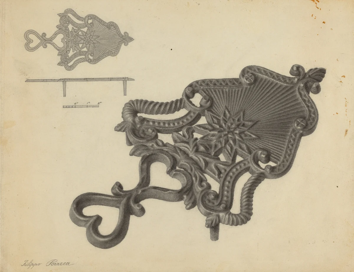 Flat Iron Holder by Filippo Porreca, index of american design, 1938
