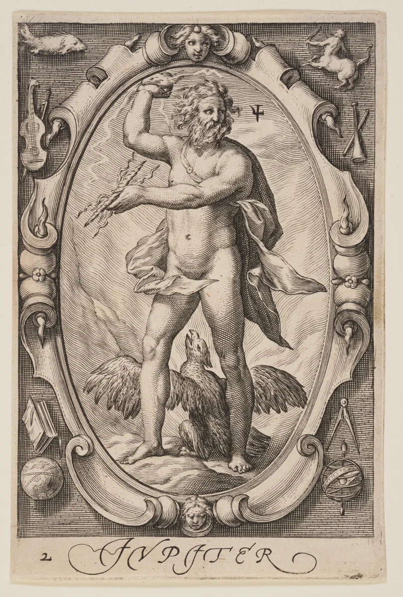 Jupiter, from The Seven Planets by Jacob Matham, print, 1597