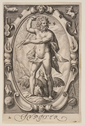 Jupiter, from The Seven Planets by Jacob Matham, print, 1597