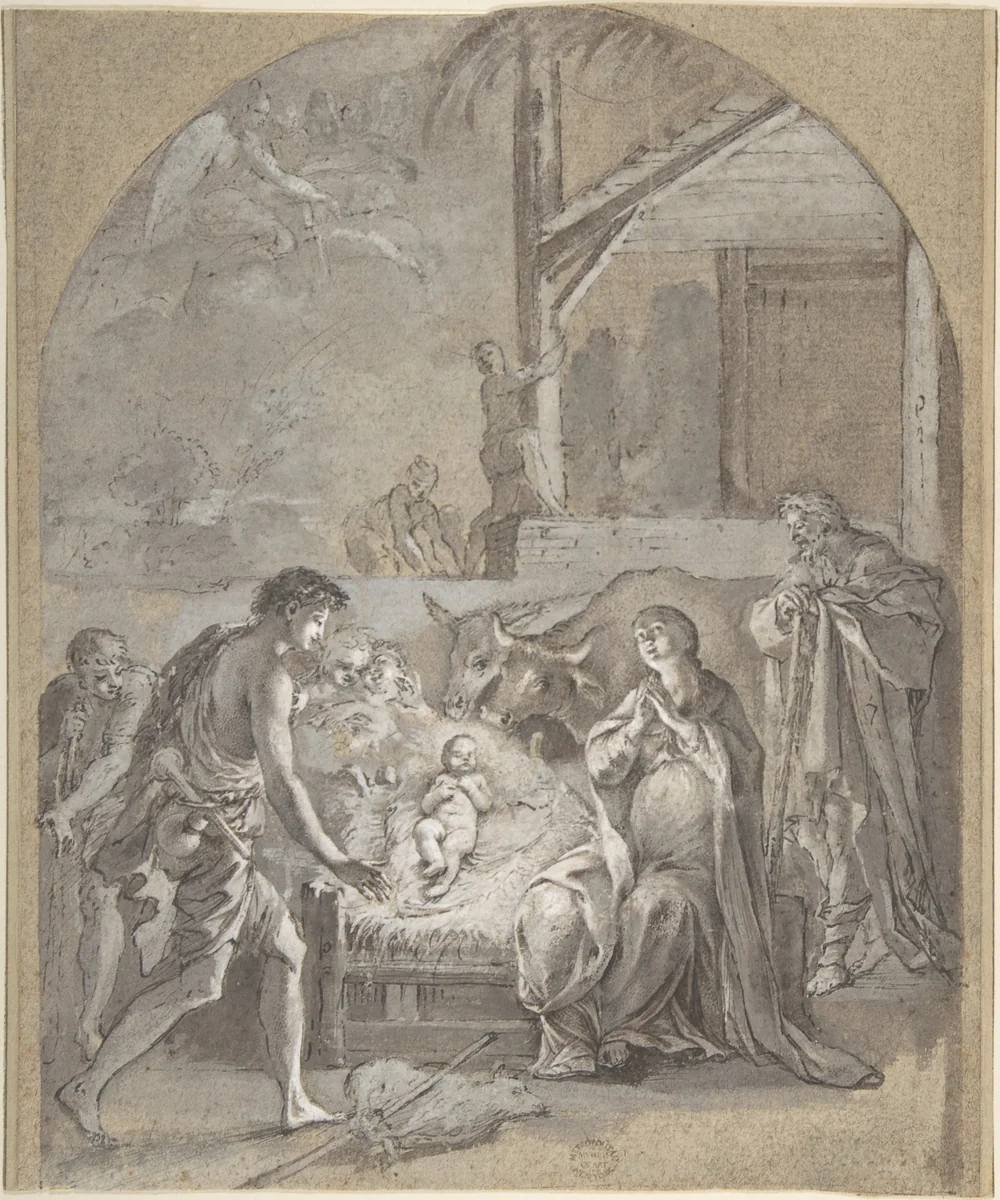 Adoration of the Shepherds by anonymous, drawing, 1700-1800