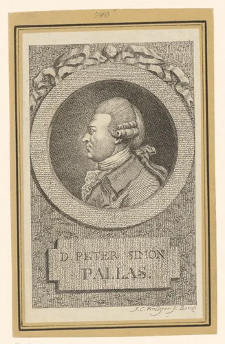 Portret van Peter Simon Pallas by Johann Conrad Krüger, print, 1783-1791