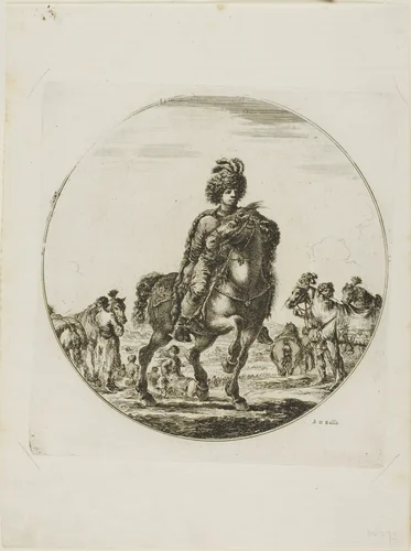 Hungarian Horseman by Stefano della Bella, print, 1646-1656