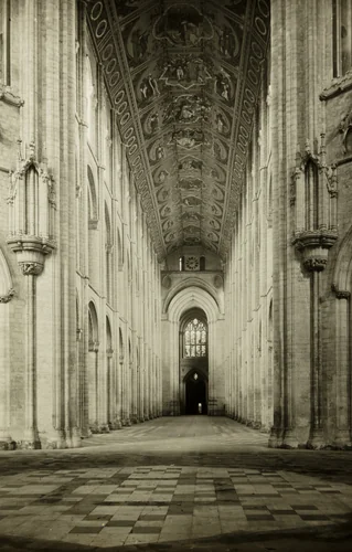 Ely Cathedral: Nave, to West by Frederick Evans, photograph, 1886-1896