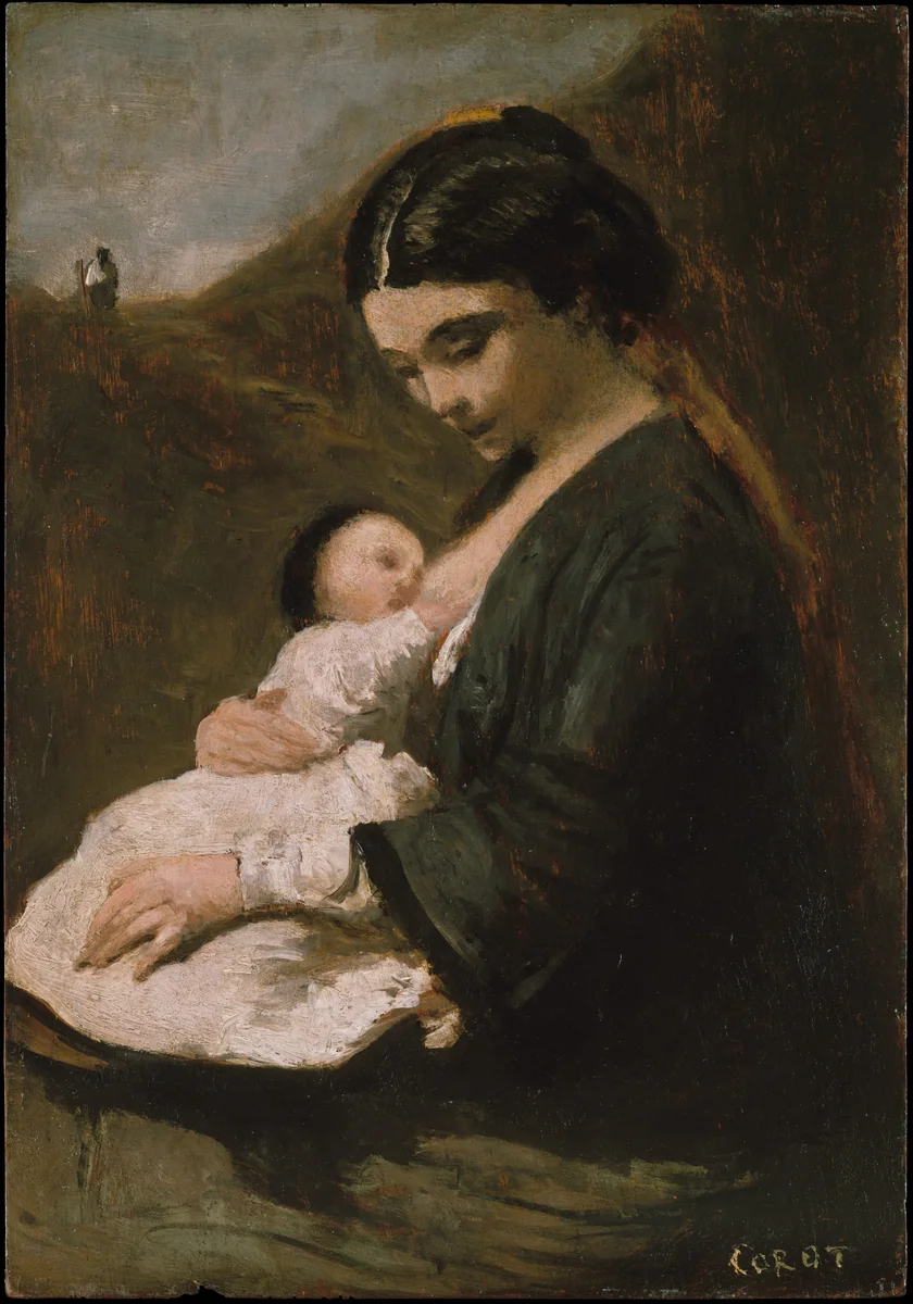 Mother and Child by Camille Corot, painting, 1860-1869