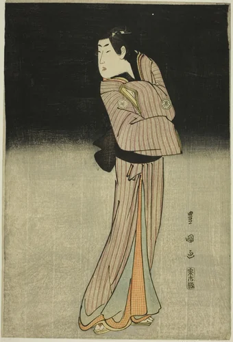 The actor Segawa Kikunojo III as the shop boy Chokichi by Utagawa Toyokuni I (初代 歌川 豊国), print, 1796