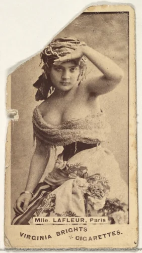 Mlle. Lafleur, Paris, from the Actors and Actresses series (N45, Type 1) for Virginia Brights Cigarettes by Allen & Ginter, photograph, 1885-1891