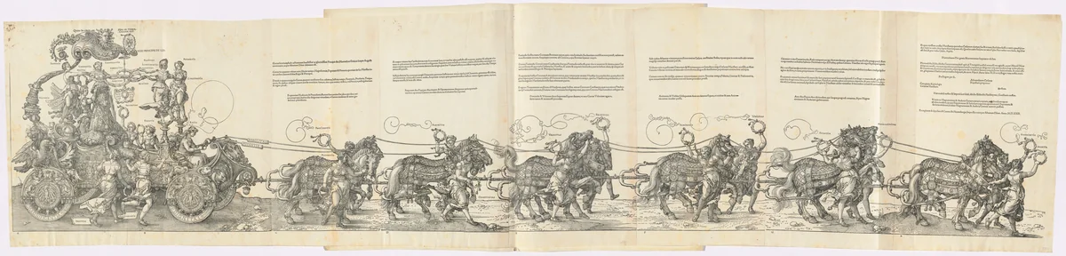 The Triumphal Chariot of Maximilian I (The Great Triumphal Car) by Albrecht Dürer, print, 1523