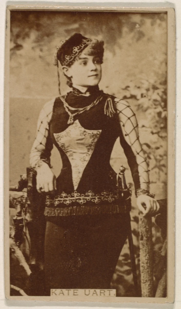Kate Uart, from the Actresses series (N245) issued by Kinney Brothers to promote Sweet Caporal Cigarettes by Kinney Brothers Tobacco Company, photograph, 1890